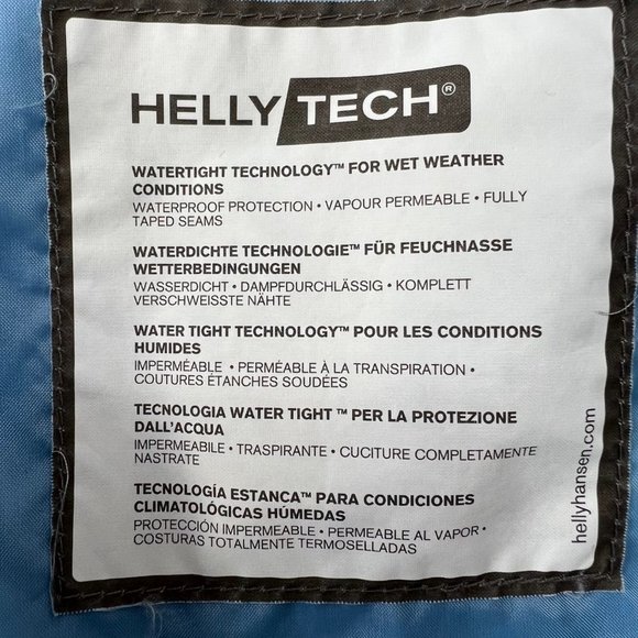 Helly Hansen Jacket Womens Large Blue Waterproof Helly Tech Toggle Hem Pockets - Picture 12 of 12